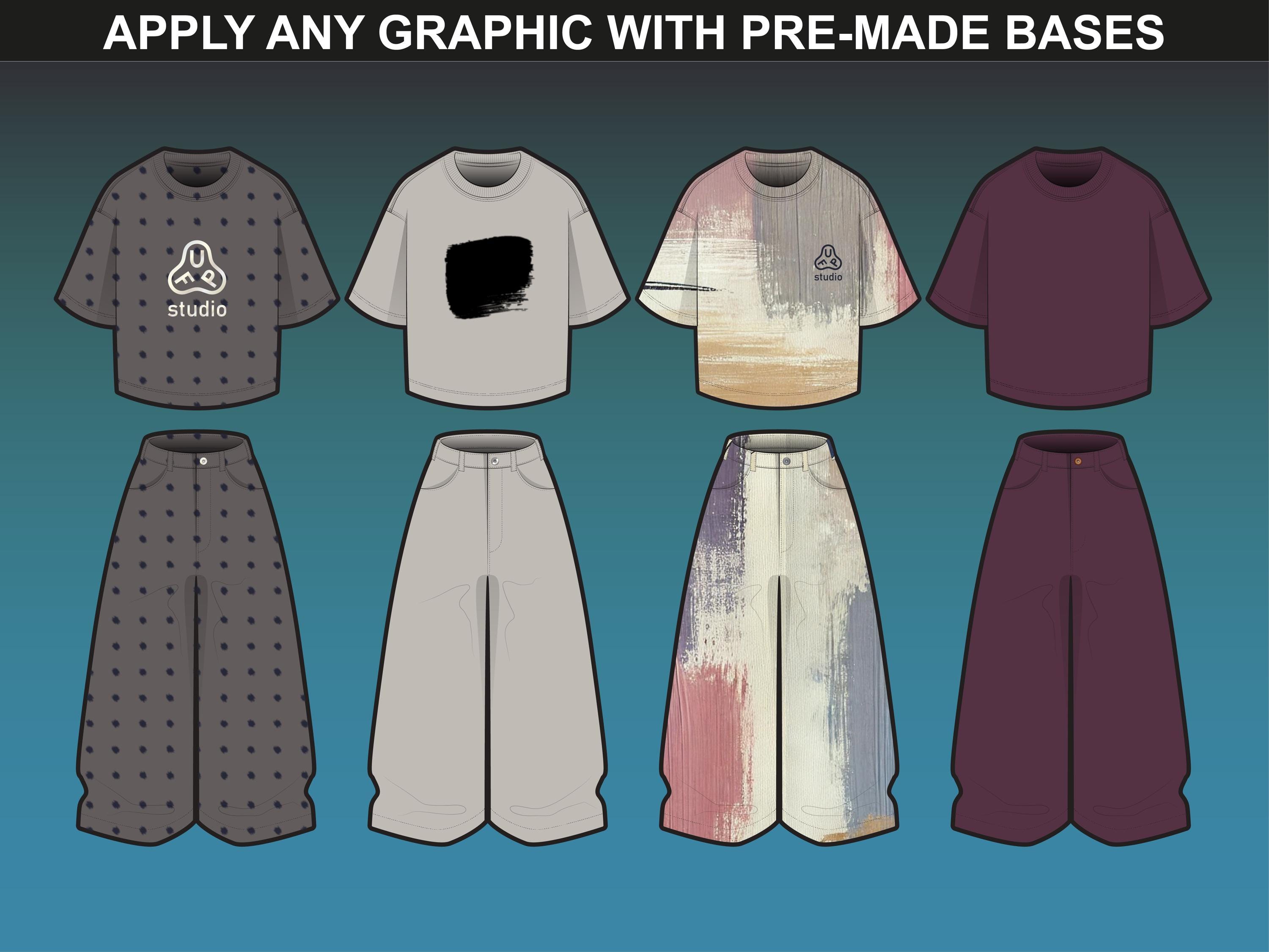 Streetwear Mockups Bundle for Tech Pack Templates & Clothing Brands ...