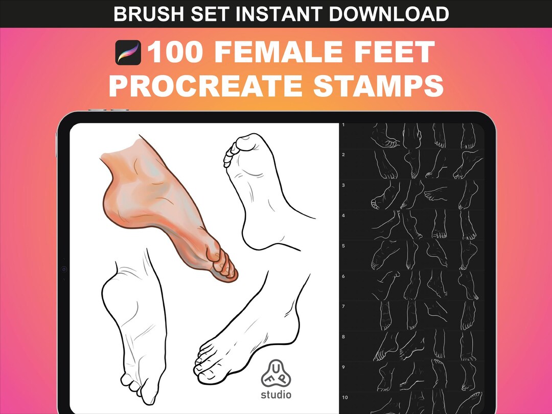 Procreate Legs 100 Female Feet Stamps for Procreate – Procreate Brushes for Anime ...