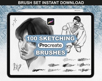 100 Realistic Graphite Pencil Brushes for Procreate — Realistic Sketch & Drawing Brush Set for iPad