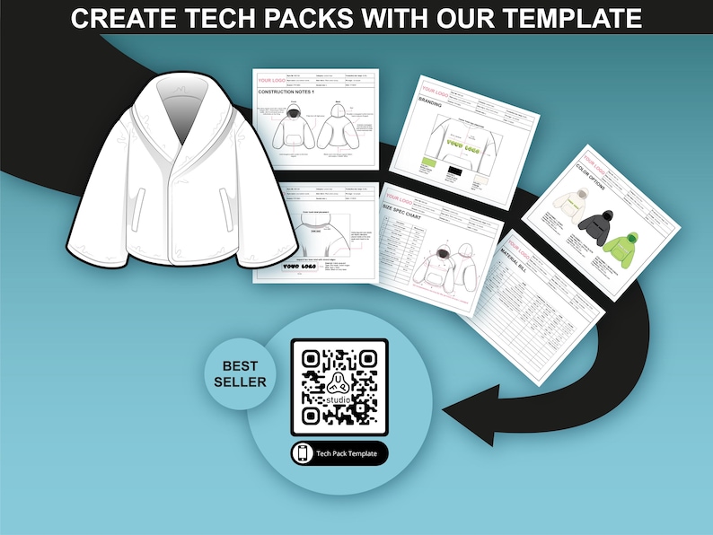 Puffer Jacket Mockups & Down Jacket Vector Mockup Bundle - Tech Pack ...