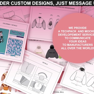Promotional image showcasing custom tech pack and mockup development services offered by FUPstudio.