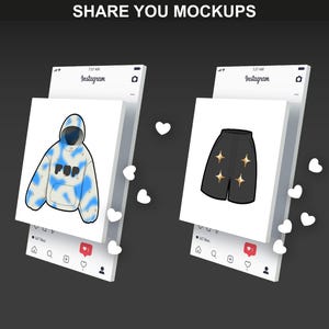 Streetwear mockups displayed on tablet and phone by FUPstudio, made for digital fashion design and tech packs.