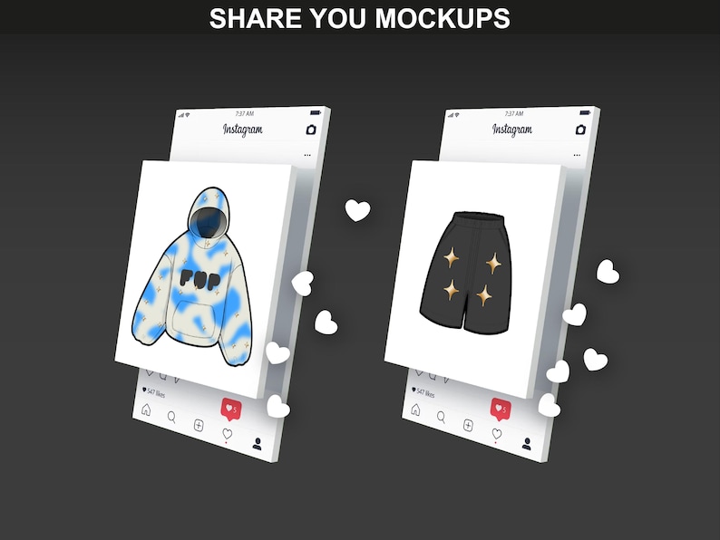 Streetwear mockups displayed on tablet and phone by FUPstudio, made for digital fashion design and tech packs.