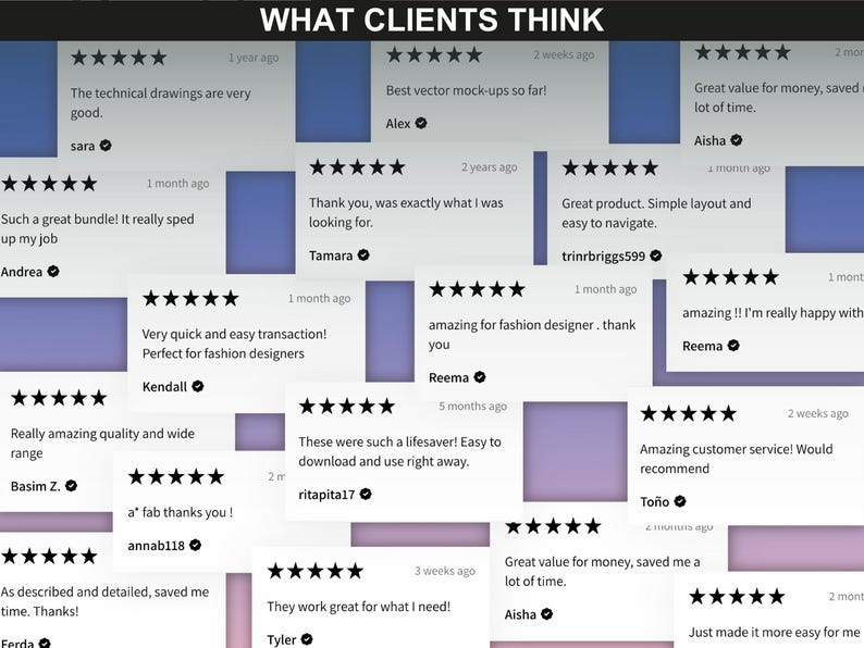 Customer reviews highlight quality and variety of FUPstudio fashion Procreate Brushes for designers and illustrators