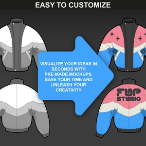 Streetwear mockups overview by FUPstudio with front and back clothing flats for fashion designers and brands.