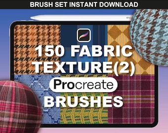 150 Procreate Texturbürsten. Textilbürsten Procreate Kleiderbürsten Stoffe