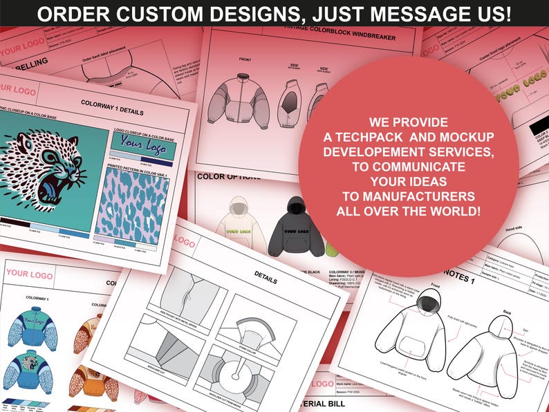 Order custom designs with the Check Pattern Bundle by FUPstudio, including detailed tech pack services for production.