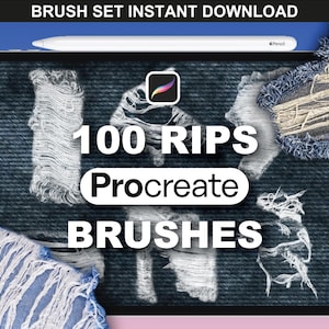 100 Procreate Rips Fabric Brushes – Denim Rips Brushes Procreate Fashion, Clothing Textile Brushes Fabric Texture Rips