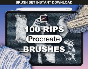 100 Procreate Rips Fabric Brushes – Denim Rips Brushes Procreate Fashion, Clothing Textile Brushes Fabric Texture Rips