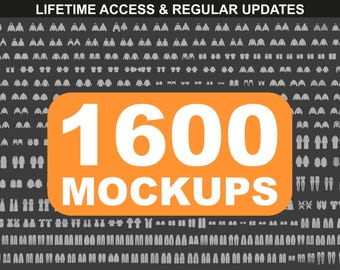 1600+ Clothing Mockups - Streetwear & Fashion Design Vector Flats, Tech Pack Template, Procreate Apparel Mockup
