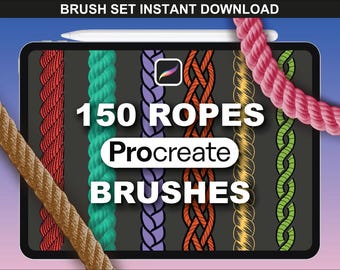 150 Procreate Rope Brushes – Cord Drawing Stamps for Fashion, Procreate Anime Clothes & Procreate Sketch Design