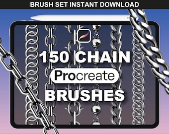 150 Procreate-kettingborstels – metalen sieraden, kettingen en modestempels voor Procreate-ontwerp en accessoires