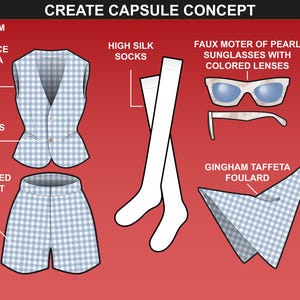 Capsule concept created using patterns from the Check Pattern Bundle by FUPstudio, perfect for fashion design and mockups.