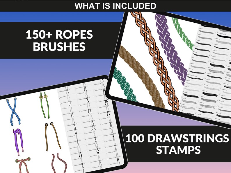 Ropes Brushes and Drawstrings Stamps for hoodie fashion designs and activewear sketches by FUPstudio