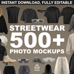 Más de 500 maquetas realistas de ropa urbana en Procreate