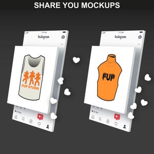 Share your Procreate mockups and clothing designs on Instagram with editable FUPstudio templates, perfect for streetwear branding visuals