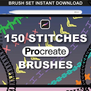 150 Procreate Stitch Brushes – Fashion Zipper Stamps for Procreate Clothing Mockups, Accessories & Clothing Design
