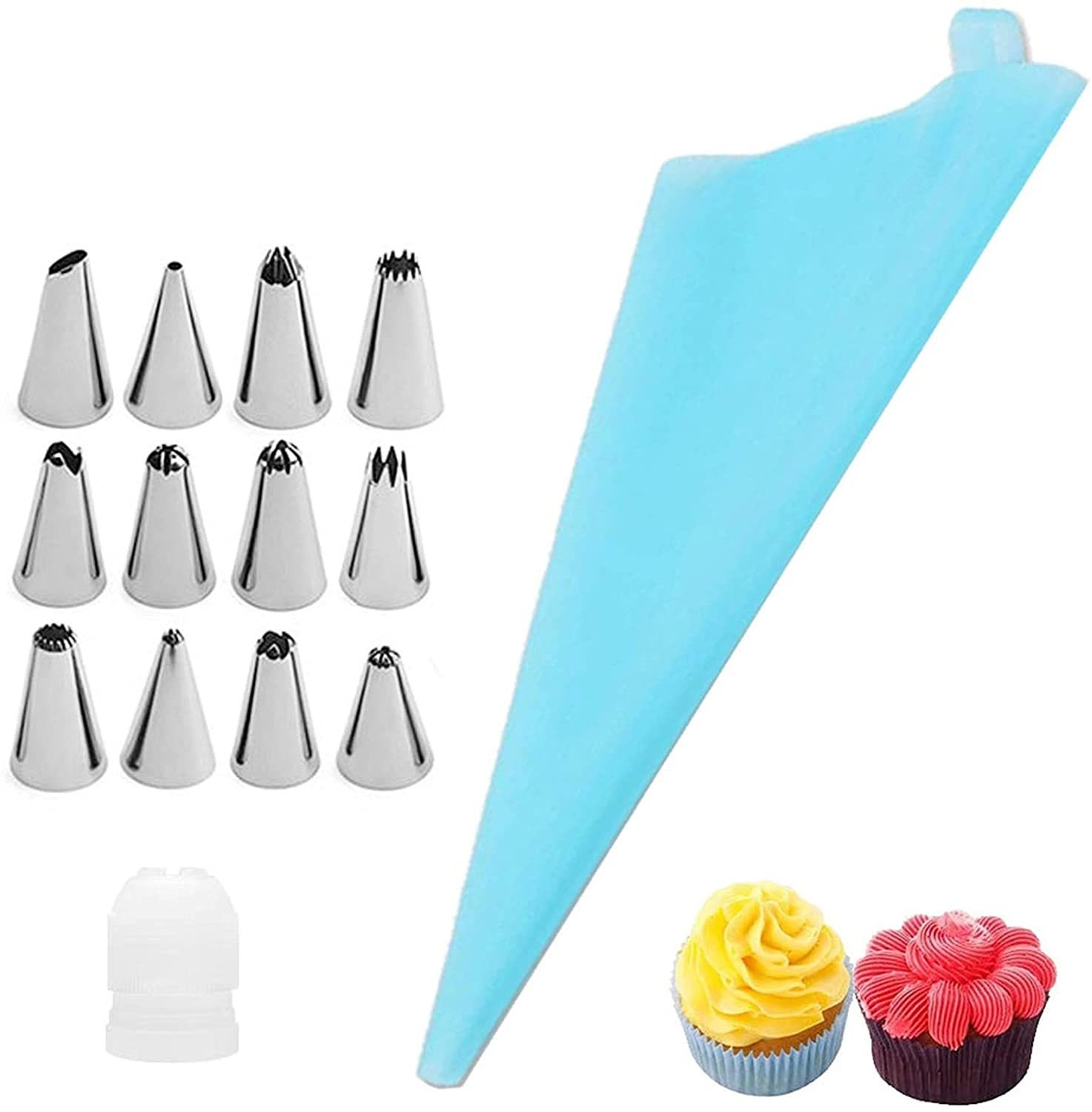 8pcs Big Size Pastry Icing Piping Nozzles Stainless Steel Decorating