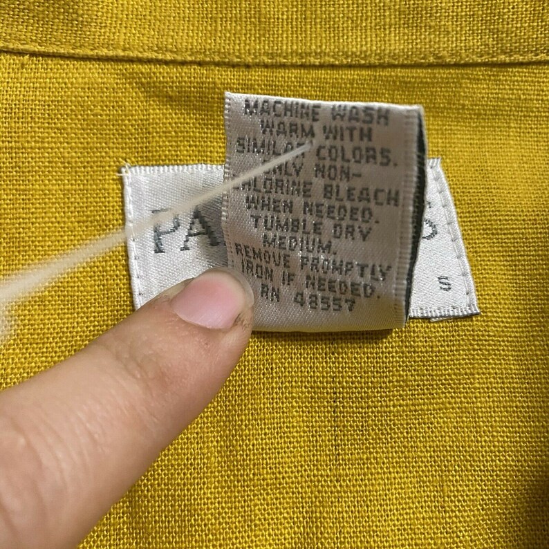 Partners Mervyns Women/'s Sz M Vintage 80/'s Mustard Blouse Top Shirt Smock