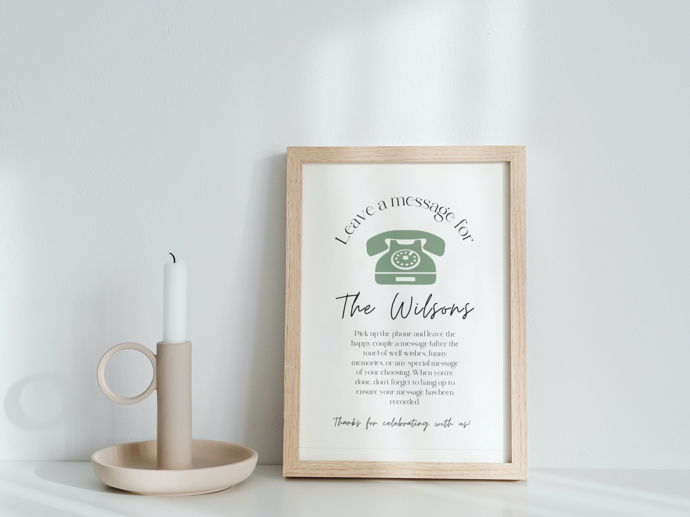 Audio Guest Book Sign Template Phone Message Guestbook Modern