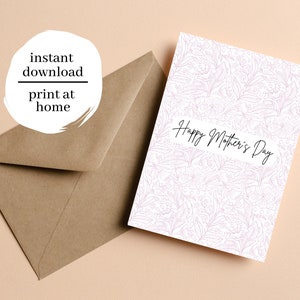 Printable Card | Gratitude Card | Mother&#39;s Day Card | Card for Mom | Flower Card | Mother&#39;s Day Gift | Print on Demand | Happy Mothers Day
