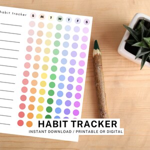 Minimalist Aesthetic Habit Tracker | Instant Download | Printable or Digital PDF | Notepad Template | 2023 Self Care and Goal Organizer