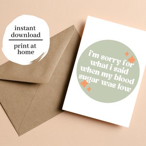 Printable Card | T1D Card | Type 1 Diabetes | Card For Friend | Anniversary Card | Blood Sugar Card | Diabetes Gifts | Type 2 Diaversary