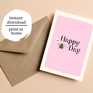 Printable Card | Gratitude Card | Birthday Card | Card for Sibling | Card for Parent | Card for Friend | Card for Family | Cute Bee Card