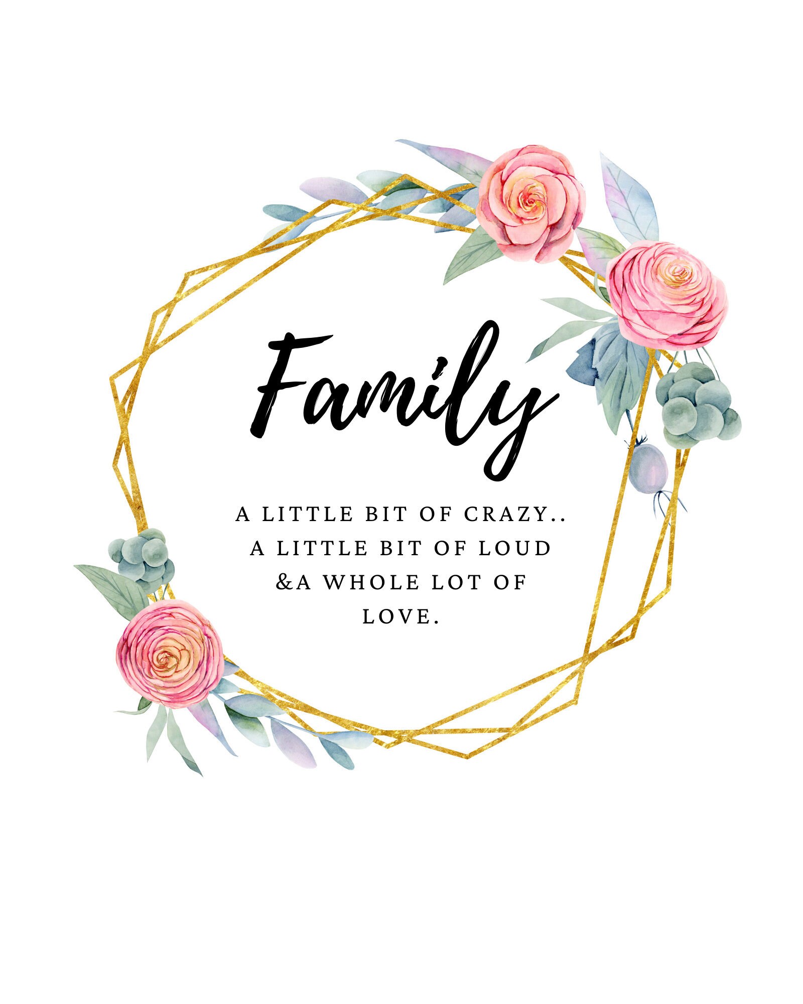 Wall art Family 8x10 INSTANT DOWNLOAD Living Room Art Etsy