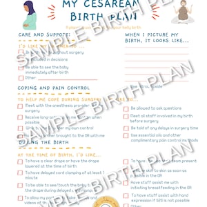 Birth Plan for Cesarean Section - Etsy