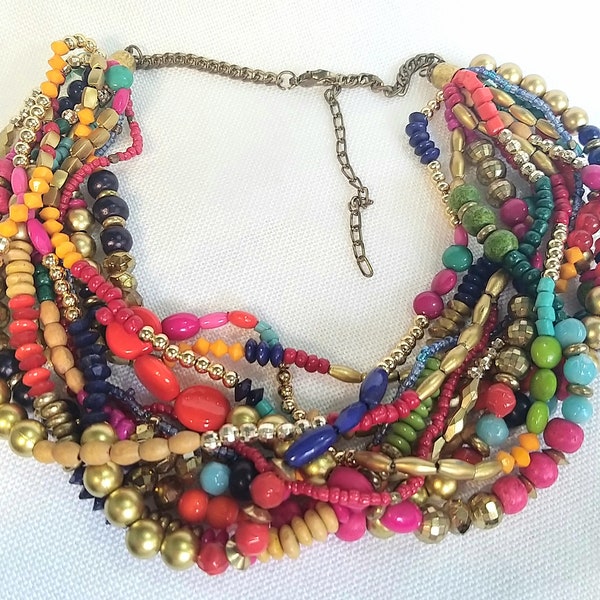 Beautiful multi colour multi strand necklace