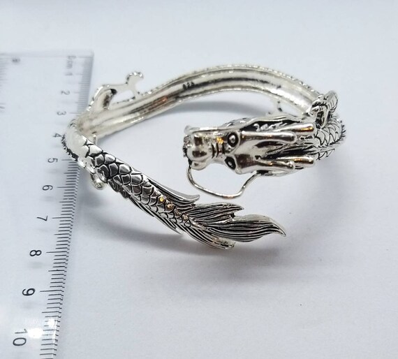 Silver Chinese dragon bracelet