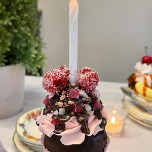 FAKE Raspberry Dark Chocolate Cupcake, Photo Prop