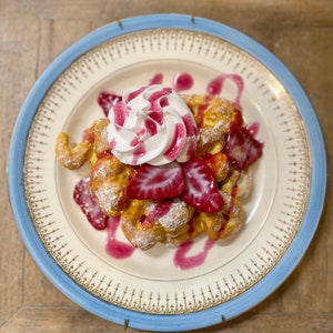FAKE Funnel Cake on a Vintage Plate, Kitchen Decor