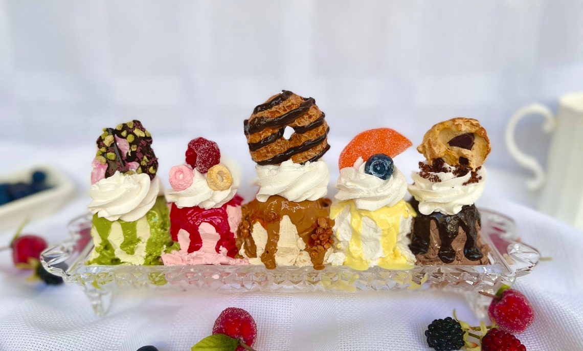FAKE Ice Cream Sundae Sampler, Kitchen Decor, Photo Prop - Etsy