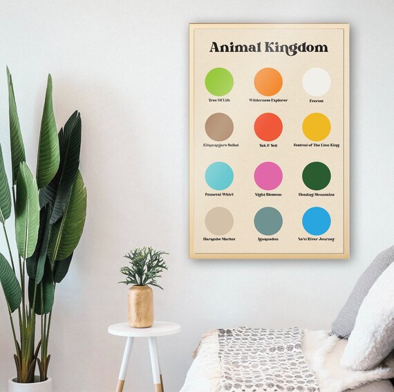 Animal Kingdom Color Palette Wall Art Typography Digital Etsy