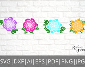 Spring Clipart Silhouette Cameo Cricut Svg Dxf Png Blooming Plants Cut file Flower Bottle Terrarium Bundle SVG Leaves Wild Flowers
