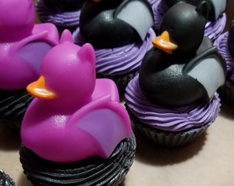Bat Duckie Soap Cupcake - Vegan - Blueberry Muffin - Spooky - Artisan - Self Love - Gift