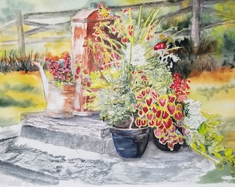 Farmhouse Well And Flowers