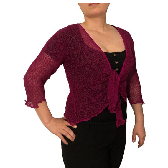 Womens Shrug Cardigan Ladies Bali One Size Tie up Stretch Net - Etsy