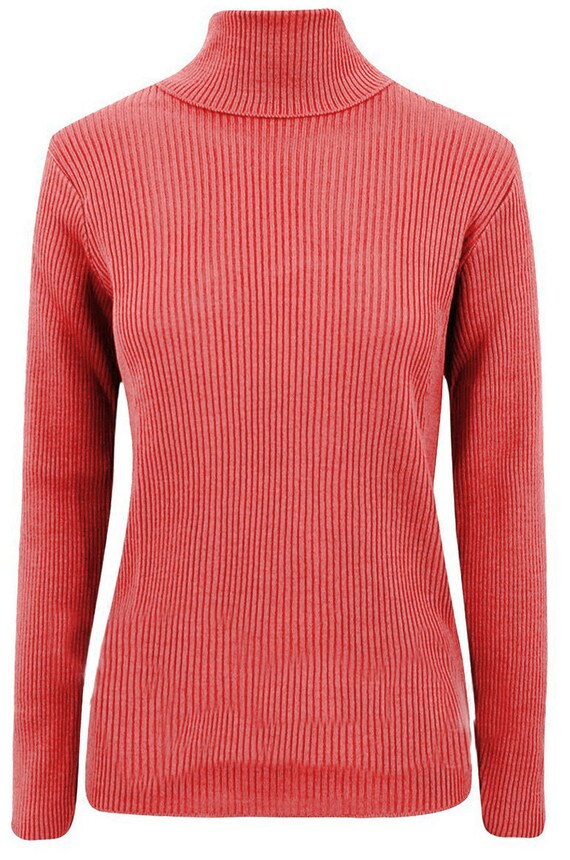 ladies ribbed polo neck jumpers