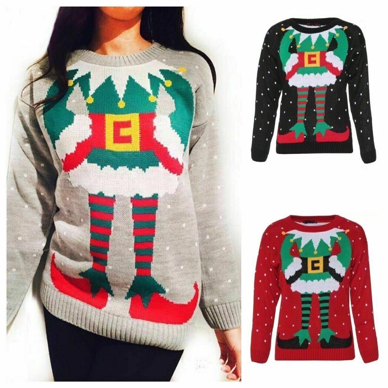ELF Body Christmas Joker Jumper - Etsy