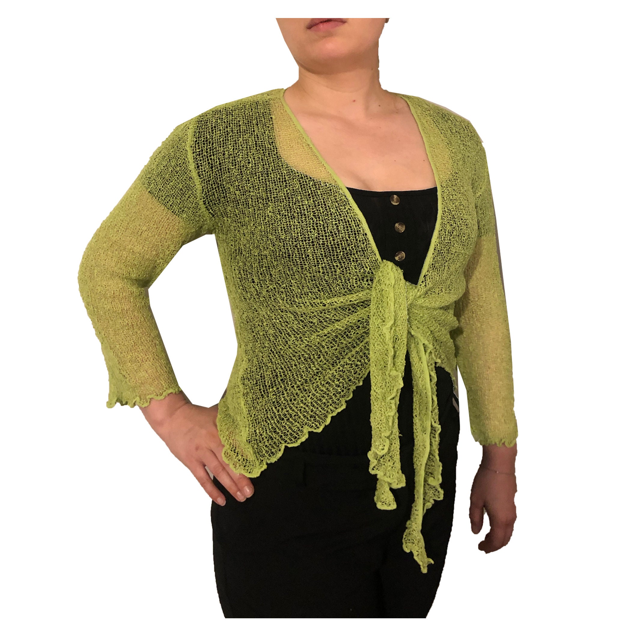 Womens Shrug Cardigan Ladies Bali One Size Tie up Stretch Net - Etsy