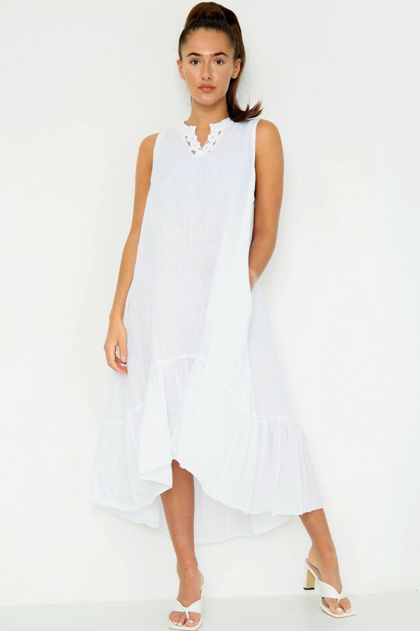 Womens Italian Dress Long Summer Lagenlook Elegant Casual Etsy