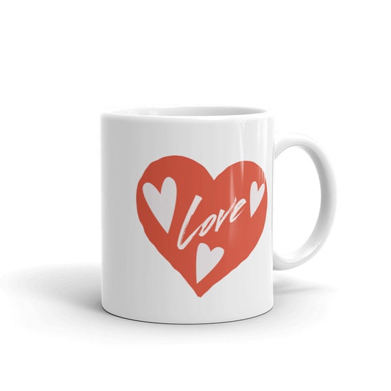 Hearts Love Mug, Coffee Mug, Valentine's Day Mug, 11 Oz OR