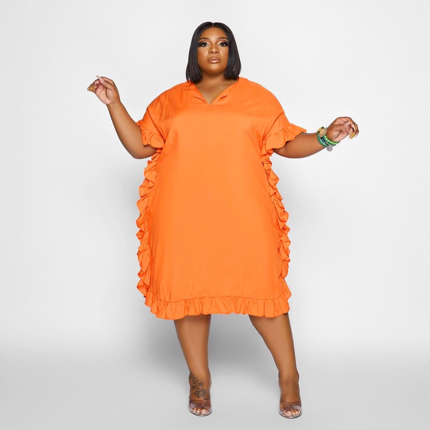 sismetry 【orange】 back ribbon puff dress Knit Tiered Maxi Dress - Birds of Paradise Orange | Boston