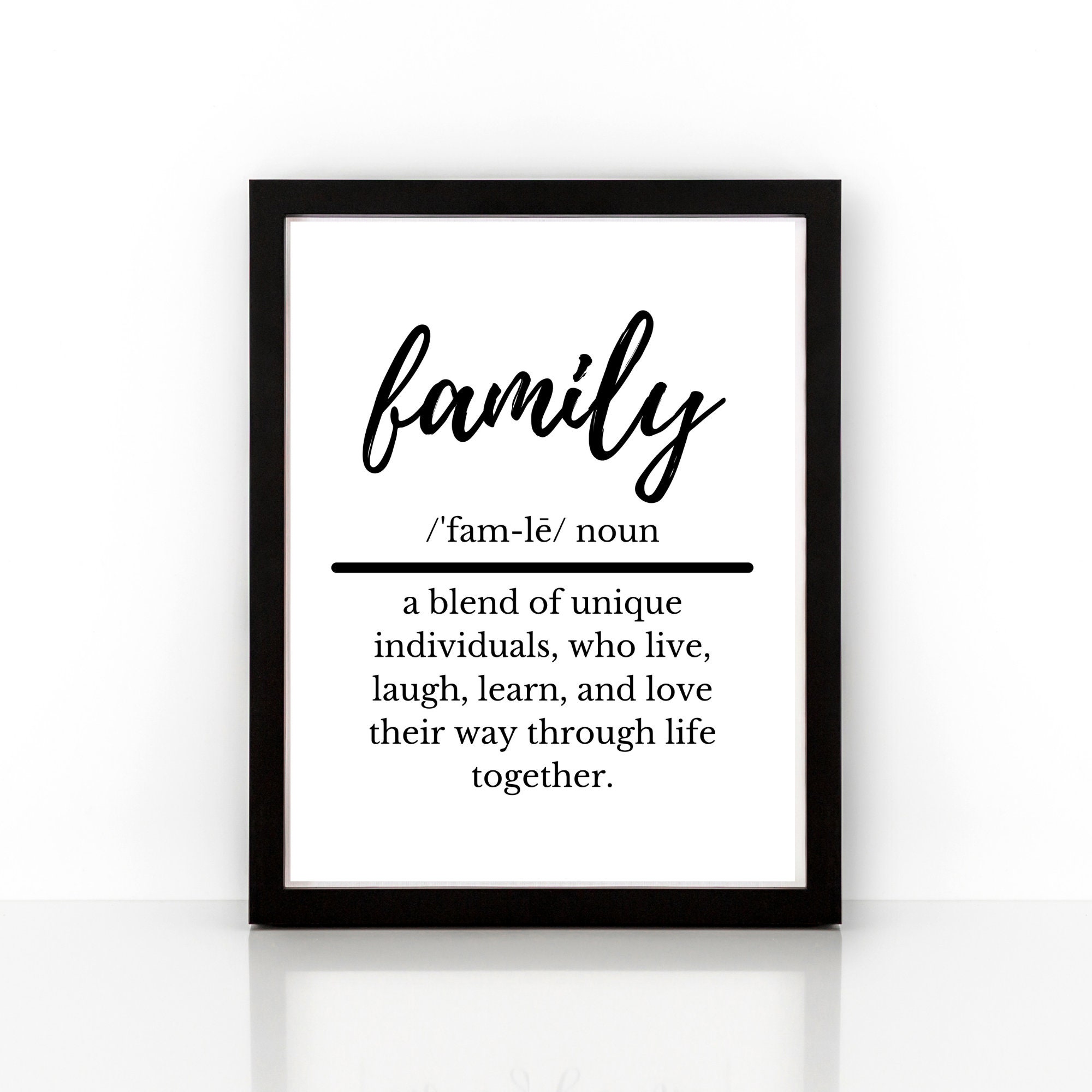 Family Definition Print Home Decor Family Definition Sign Etsy
