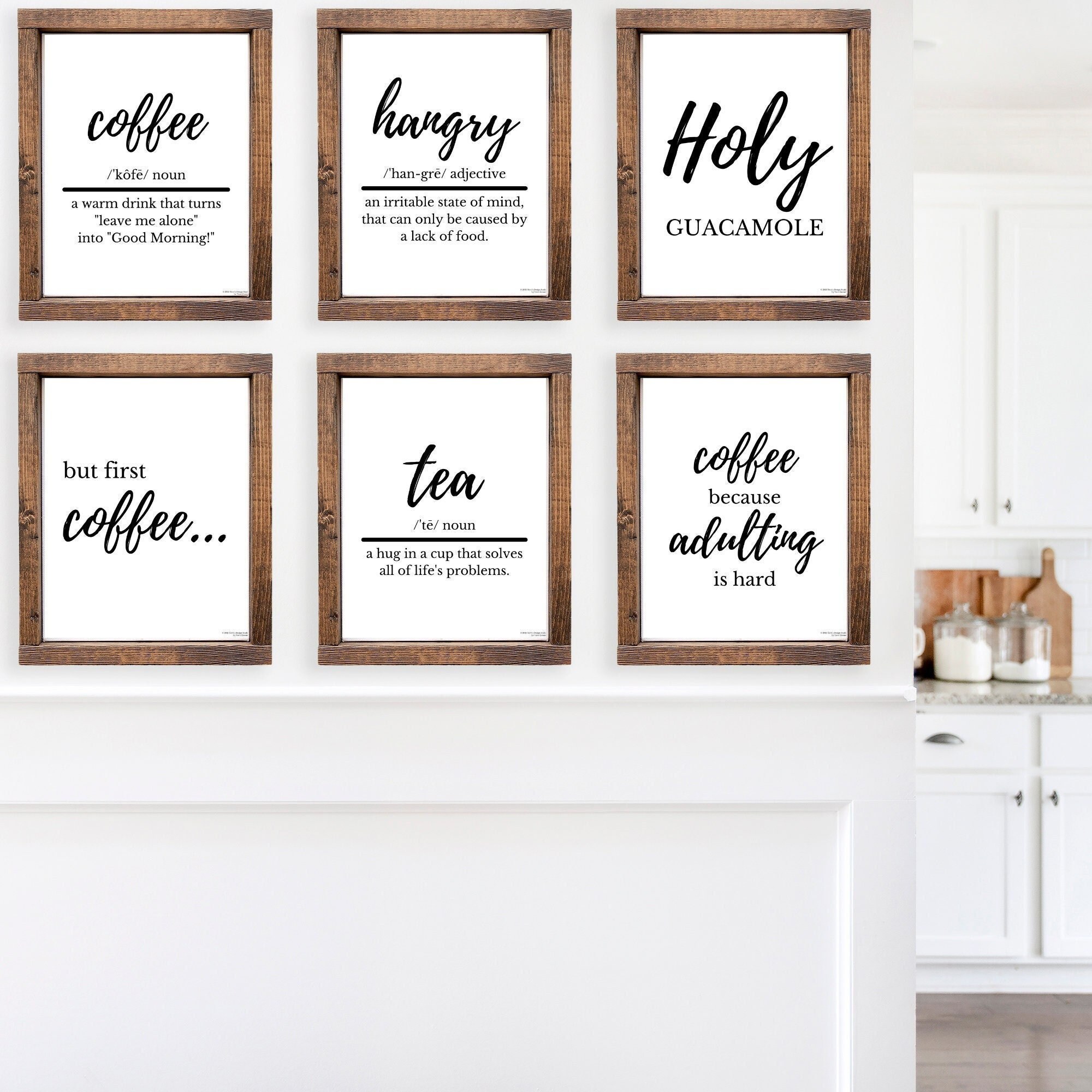 Hangry Definition Wall Art,Wood Framed Black Funny Kitchen Decor,11.7 –  ParisLoftHome