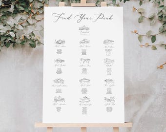 Wedding Mountain Seating Chart: Find Your Peak (Print or Digital Download)