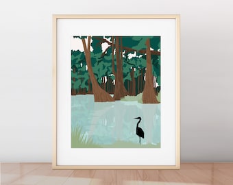 Everglades National Park Print, Minimalist Modern Art
